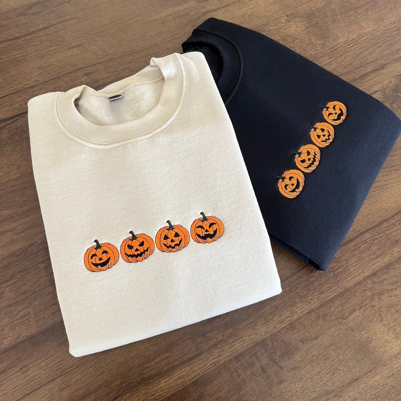 Embroidered Pumpkin Sweatshirt, Halloween Hoodie, Jack-o-Lantern Shirt, Fall Sweatshirt, Spooky Season Shirt, Halloween Sweatshirt