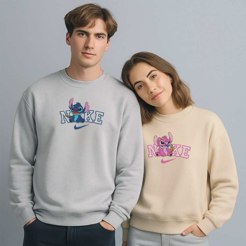 S & A Cute Embroidered – Cute Couple Cartoon Style Embroidered Sweatshirt / Hoodie / T-Shirt