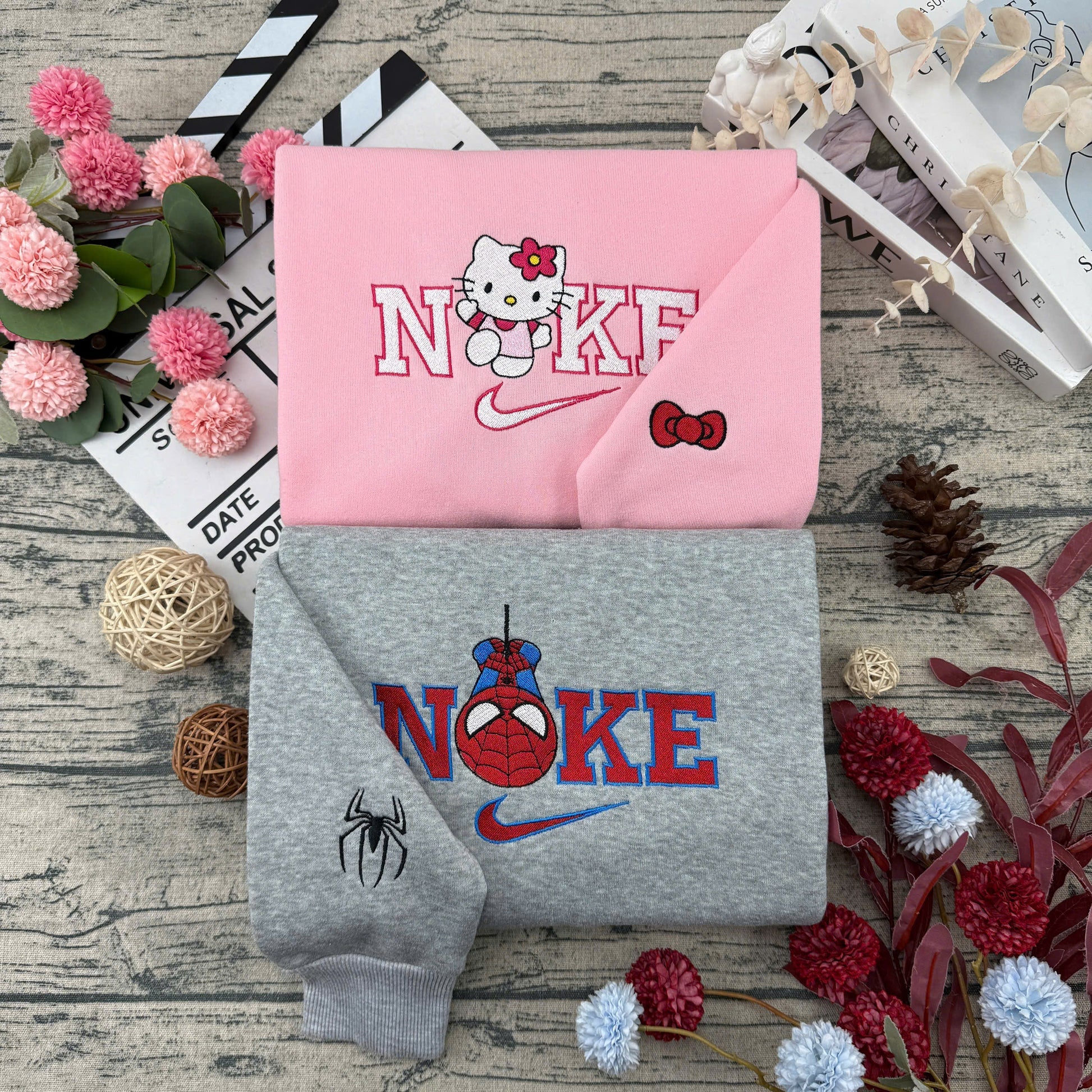 K & S Cute Embroidered – Cute Couple Cartoon Style Embroidered Sweatshirt / Hoodie / T-Shirt (Copy)