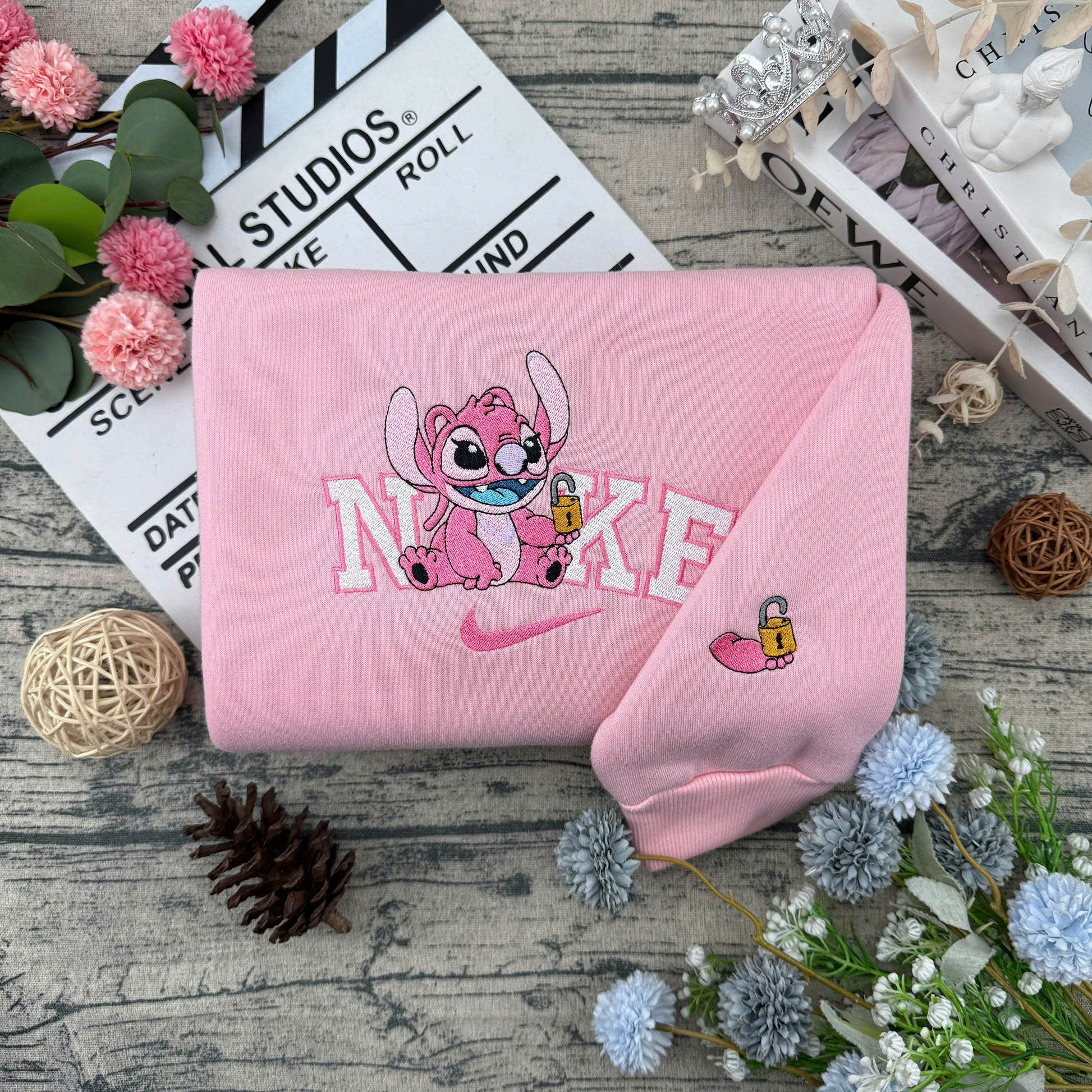 S & A Cute Embroidered – Cute Couple Cartoon Style Embroidered Sweatshirt / Hoodie / T-Shirt