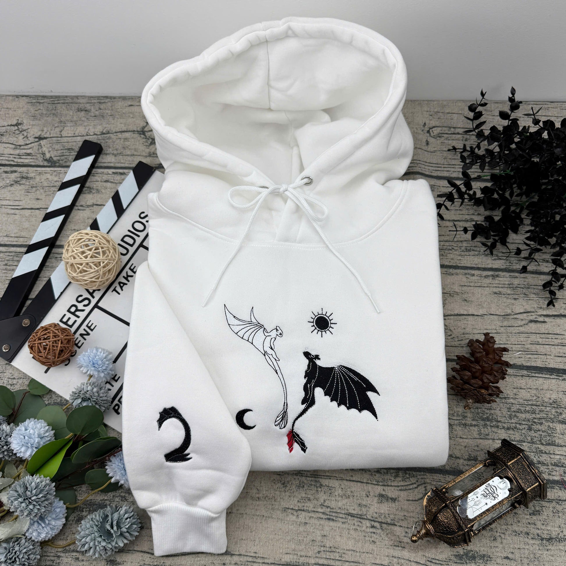 Dragon Love Style Embroidered – Cute Couple Cartoon Style Embroidered Sweatshirt / Hoodie / T-Shirt