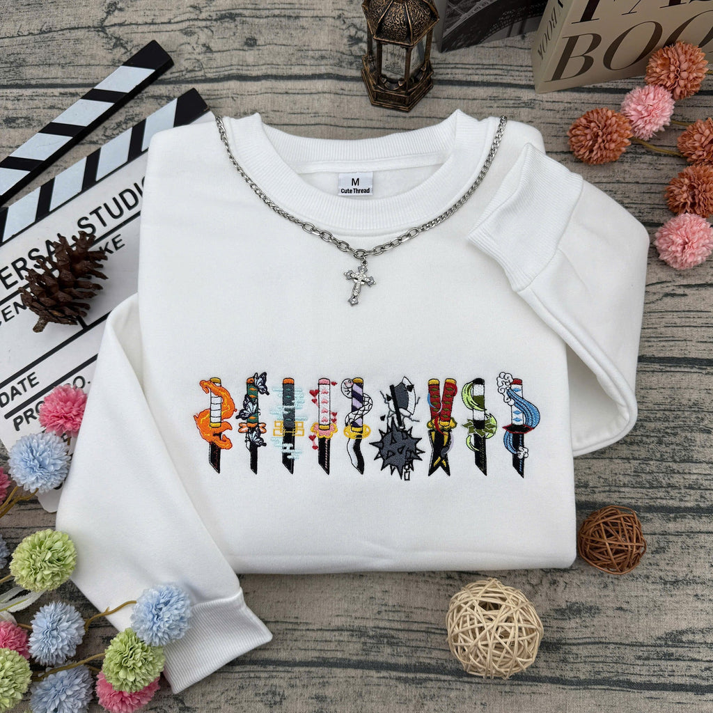 Anime Swords Embroidered –  Anime Embroidered Sweatshirt / Hoodie / T-Shirt