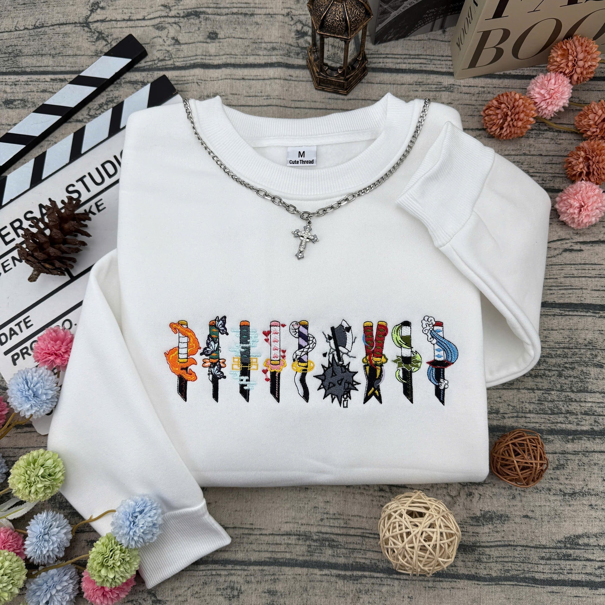 Anime Swords Embroidered –  Anime Embroidered Sweatshirt / Hoodie / T-Shirt