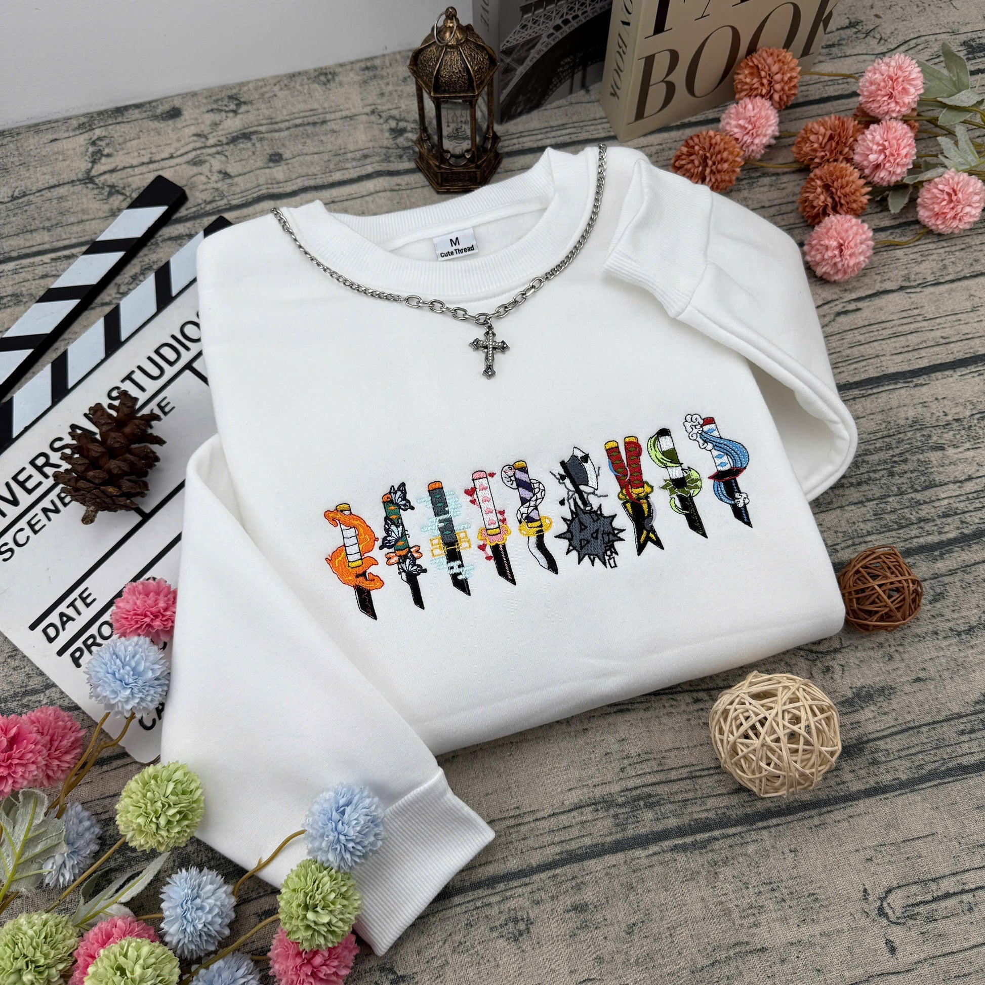Anime Swords Embroidered –  Anime Embroidered Sweatshirt / Hoodie / T-Shirt