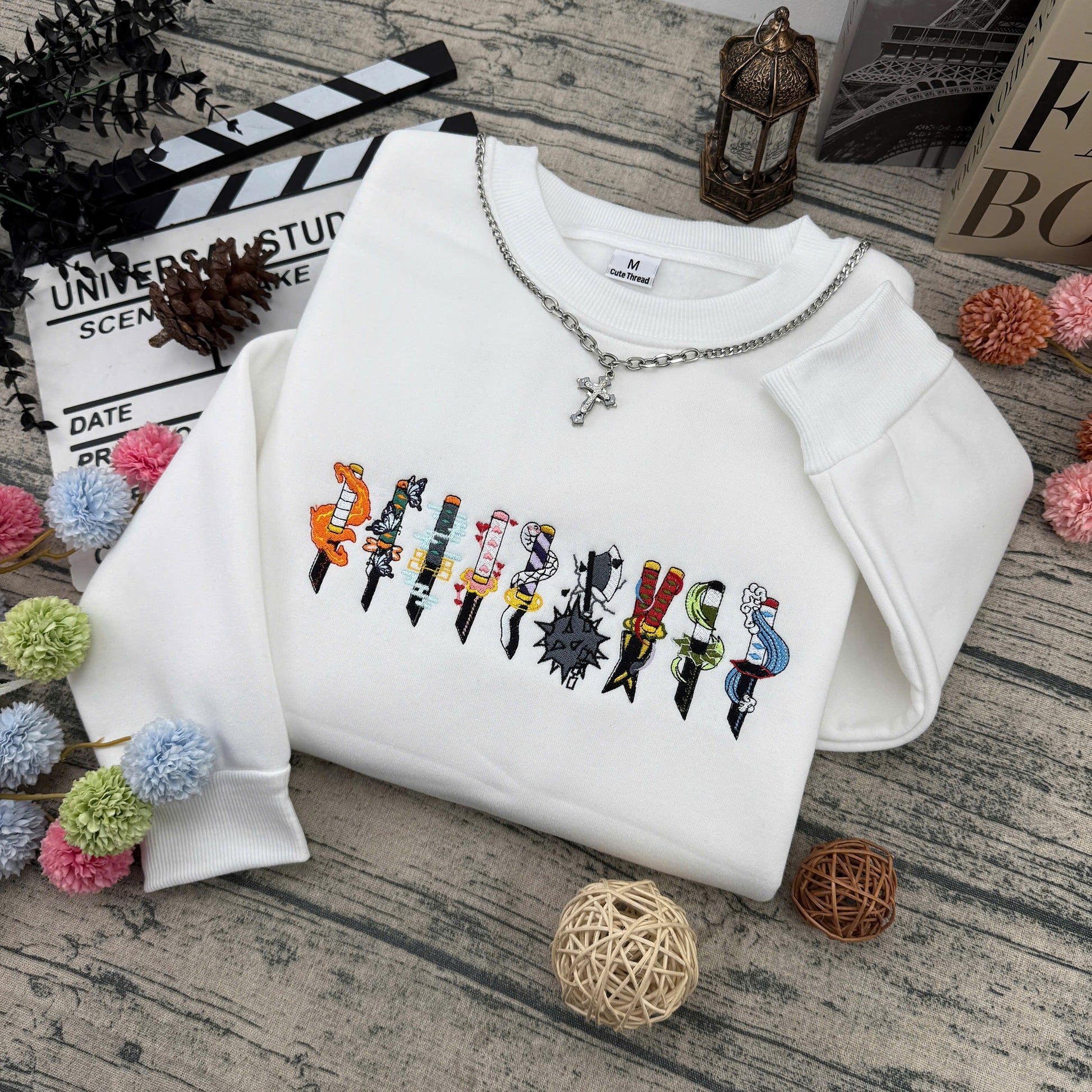 Anime Swords Embroidered –  Anime Embroidered Sweatshirt / Hoodie / T-Shirt