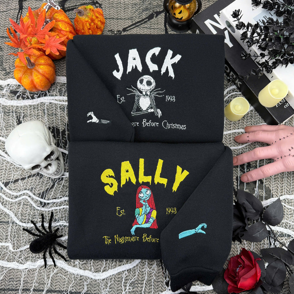 J & S  Name – Halloween Embroidered Sweatshirt / Hoodie / T-Shirt