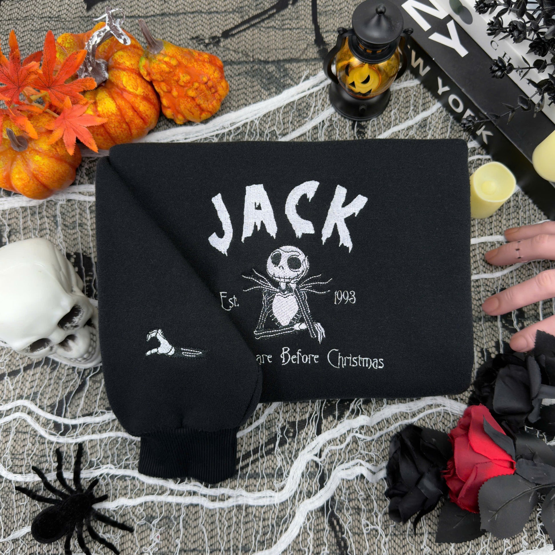 J & S  Name – Halloween Embroidered Sweatshirt / Hoodie / T-Shirt