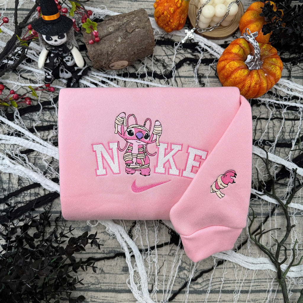 S & A Halloween Embroidered – Cute Couple Cartoon Style Embroidered Sweatshirt / Hoodie / T-Shirt